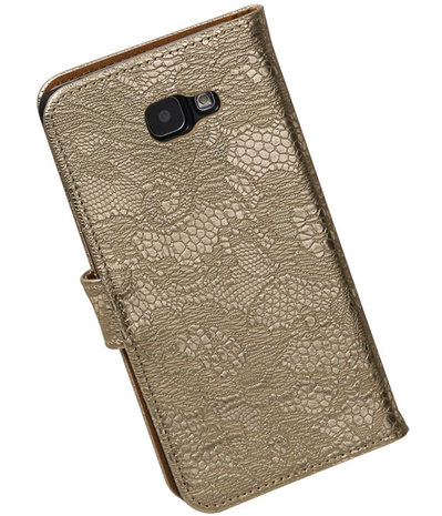 Goud Lace Booktype Samsung Galaxy A7 2016 Wallet Cover Hoesje