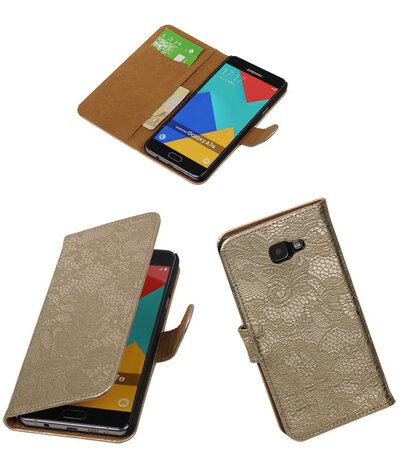 Goud Lace Booktype Samsung Galaxy A7 2016 Wallet Cover Hoesje