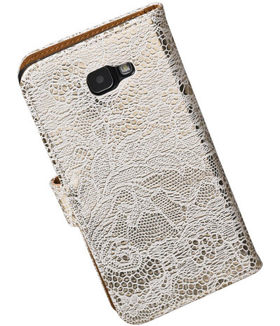 Wit Lace Booktype Samsung Galaxy A7 2016 Wallet Cover Hoesje