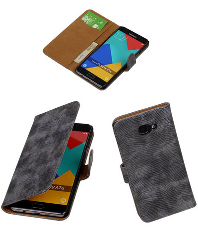 Grijs Mini Slang Booktype Samsung Galaxy A7 2016 Wallet Cover Hoesje