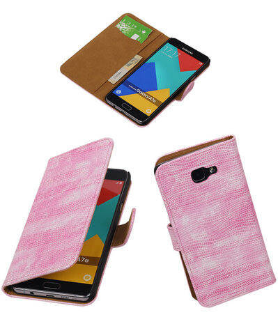 Roze Mini Slang Booktype Samsung Galaxy A7 2016 Wallet Cover Hoesje