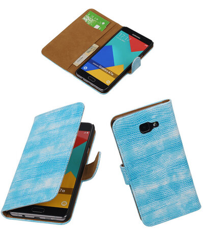 Turquoise Mini Slang Booktype Samsung Galaxy A7 2016 Wallet Cover Hoesje