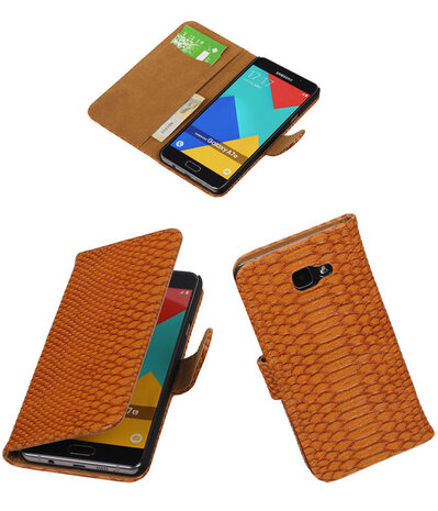 Bruin Slang Booktype Samsung Galaxy A7 2016 Wallet Cover Hoesje