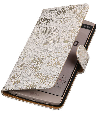 LG V10 - Lace Wit Booktype Wallet Hoesje