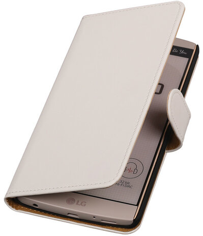 LG V10 - Effen Wit Booktype Wallet Hoesje