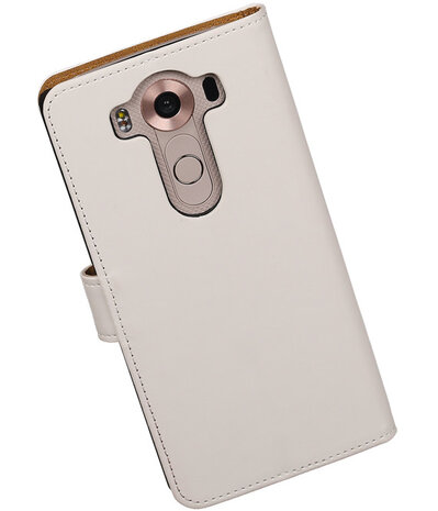 LG V10 - Effen Wit Booktype Wallet Hoesje