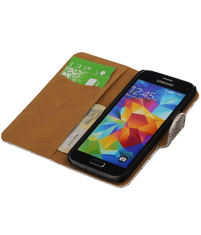 Lace Wit Samsung Galaxy S5 Mini Book/Wallet Case Hoesje