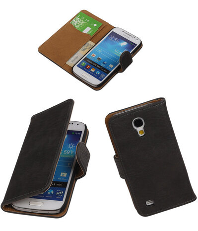 Grijs Hout Samsung Galaxy S4 Mini i9190 Book/Wallet Case/Cover