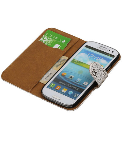 Lace Wit Samsung Galaxy S3 Neo Book/Wallet Case/Cover Hoesje