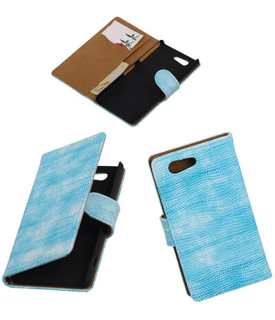 Sony Xperia Z4 Compact Booktype Wallet Hoesje Mini Slang Blauw