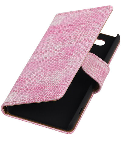 Sony Xperia Z4 Compact Booktype Wallet Hoesje Mini Slang Roze