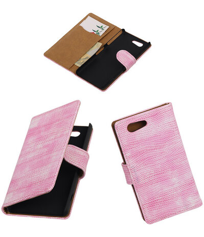 Sony Xperia Z4 Compact Booktype Wallet Hoesje Mini Slang Roze