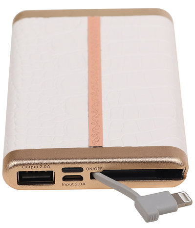 Wit Krokodil SunPin Powerbank 6000 mAh iPhone/iPad Oplader