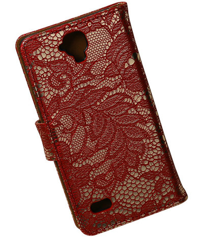 Rood Lace Booktype Huawei Y560 / Y5 Wallet Cover Hoesje