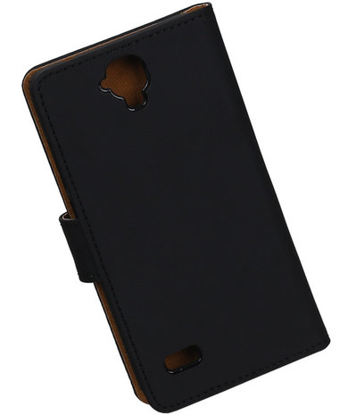 Zwart Effen Booktype Huawei Y560 / Y5 Wallet Cover Hoesje