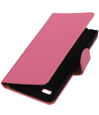 Roze Effen Booktype Huawei Y560 / Y5 Wallet Cover Hoesje