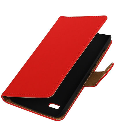 Rood Effen Booktype Huawei Y560 / Y5 Wallet Cover Hoesje