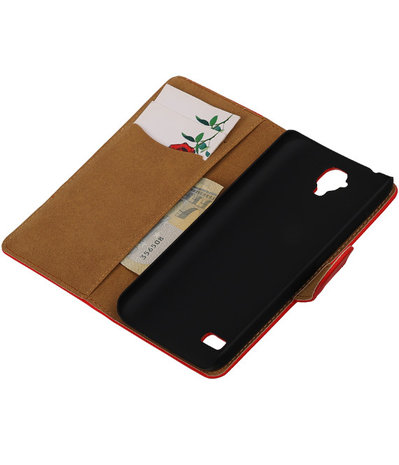 Rood Effen Booktype Huawei Y560 / Y5 Wallet Cover Hoesje