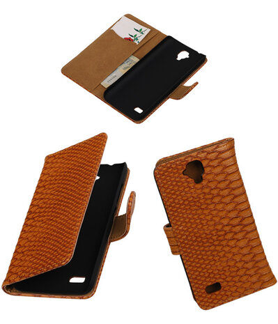 Bruin Slang Booktype Huawei Y560 / Y5 Wallet Cover Hoesje