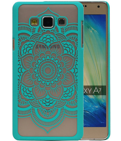 Samsung Galaxy A7 - Roma Hardcase Hoesje Turquoise