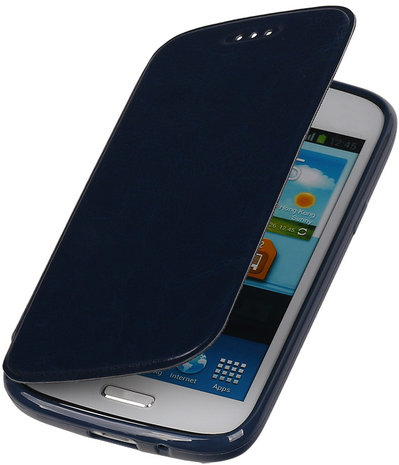 Polar Map Case Donker Blauw Samsung Galaxy S4 mini TPU Bookcover Hoesje