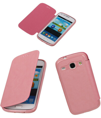 Polar Map Case Licht Roze Samsung Galaxy S4 mini TPU Bookcover Hoesje