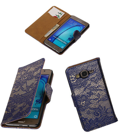Samsung Galaxy On5 - Lace Blauw Booktype Wallet Hoesje