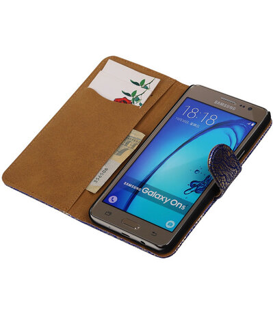 Samsung Galaxy On5 - Lace Blauw Booktype Wallet Hoesje