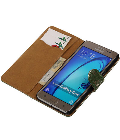 Samsung Galaxy On5 - Lace Donker Groen Booktype Wallet Hoesje