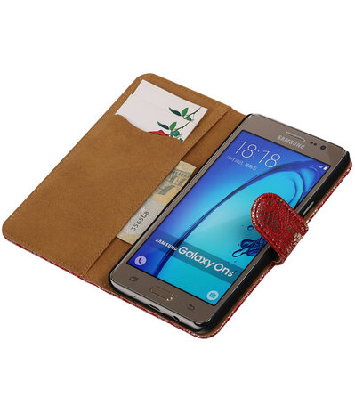 Samsung Galaxy On5 - Lace Rood Booktype Wallet Hoesje