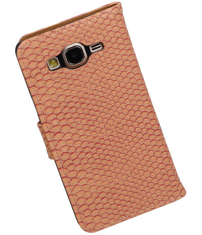 Samsung Galaxy On5 - Slang Roze Booktype Wallet Hoesje