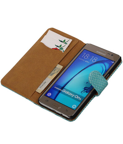 Samsung Galaxy On5 - Slang Turquoise Booktype Wallet Hoesje