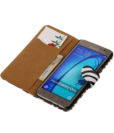 Samsung Galaxy On5 - Zebra Booktype Wallet Hoesje