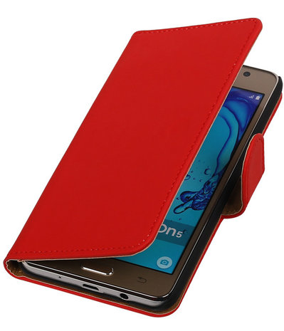 Samsung Galaxy On5 - Effen Rood Booktype Wallet Hoesje