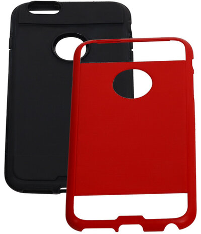Rood Bestcases Tough Armor TPU Back Cover Case Apple iPhone 6/6S Hoesje