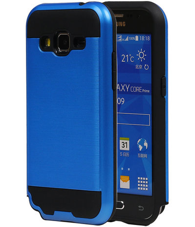 Blauw Bestcases Tough Armor TPU Back Cover Samsung Galaxy Core Prime Hoesje