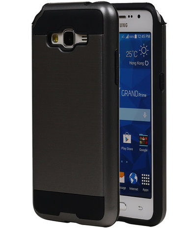 Grijs Bestcases Tough Armor TPU Back Cover Samsung Galaxy Grand Prime Hoesje