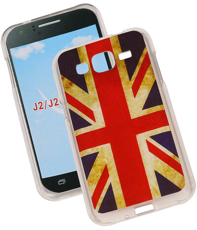 Britse Vlag TPU Cover Case voor Samsung Galaxy J2 Hoesje