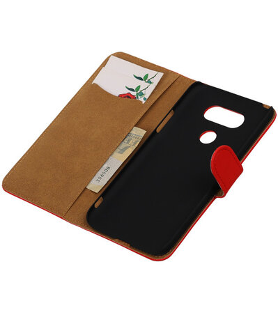 Rood Effen booktype cover hoesje voor LG G5