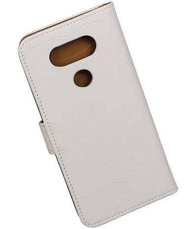 Wit Krokodil booktype cover hoesje voor LG G5