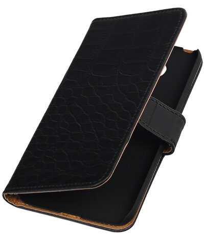 Zwart Krokodil booktype cover hoesje voor LG G5