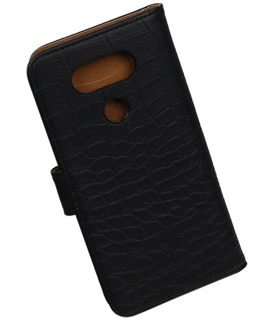 Zwart Krokodil booktype cover hoesje voor LG G5