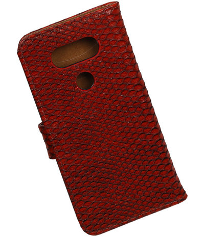 Rood Slang booktype cover hoesje voor LG G5