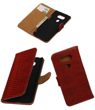 Rood Slang booktype cover hoesje voor LG G5