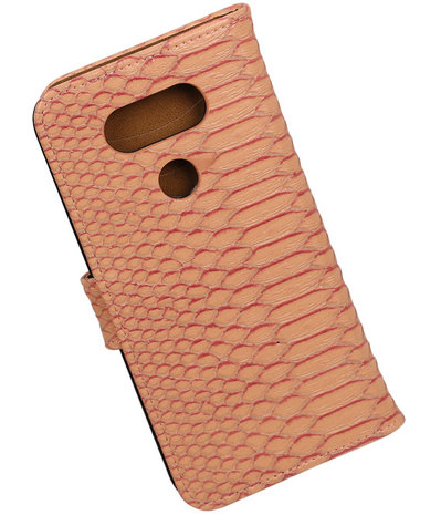 Roze Slang booktype cover hoesje voor LG G5