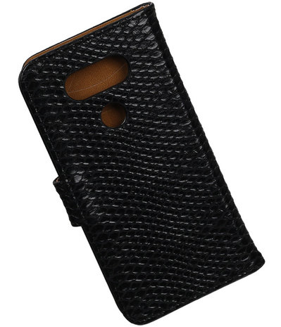 Zwart Slang booktype cover hoesje voor LG G5