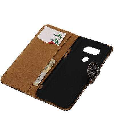 Zwart Lace booktype cover hoesje voor LG G5