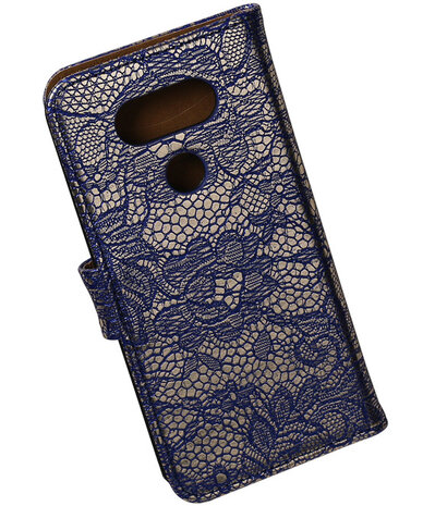 Blauw Lace booktype cover hoesje voor LG G5