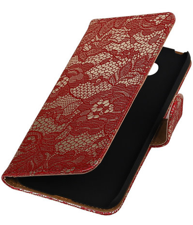 Rood Lace booktype cover hoesje voor LG G5