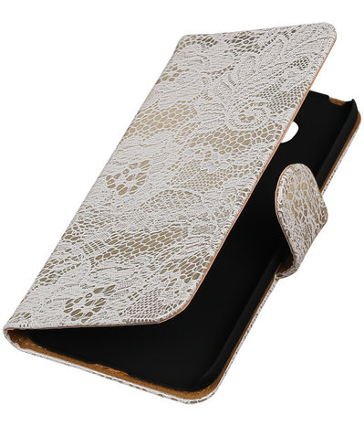 Wit Lace booktype cover hoesje voor LG G5